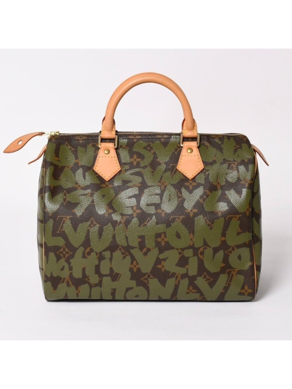 Louis Vuitton Handbag Speedy 30 Monogram Graffiti Khaki Gold
